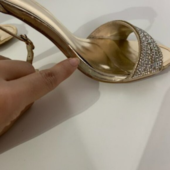 ECS Walk Eaze Golden Fancy Kitten Heels - Size 39 - Picture 9 of 13